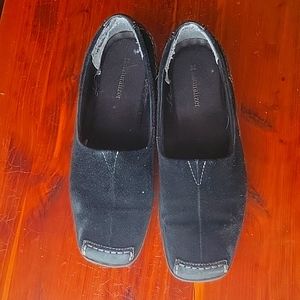 Naturalizer black suede slip-ons 9.5